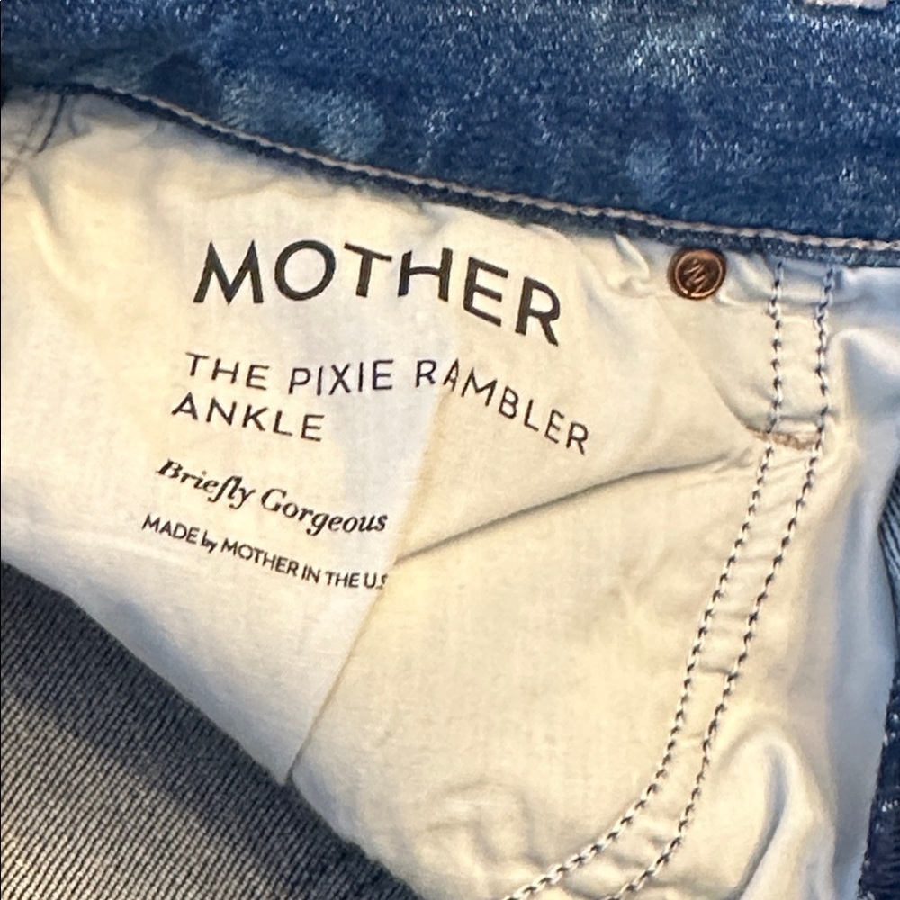 MOTHER The Pixie Dazzler Ankle Fray Jeans briefly gorgeous medium wash high-rise - Picture 7 of 9